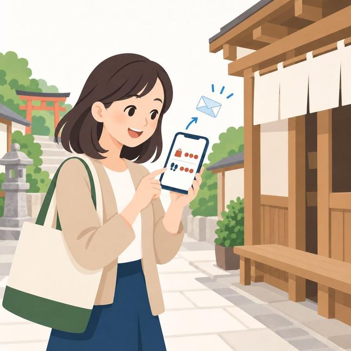 2つの枠のスタンプがそれぞれそろい、応募する女性