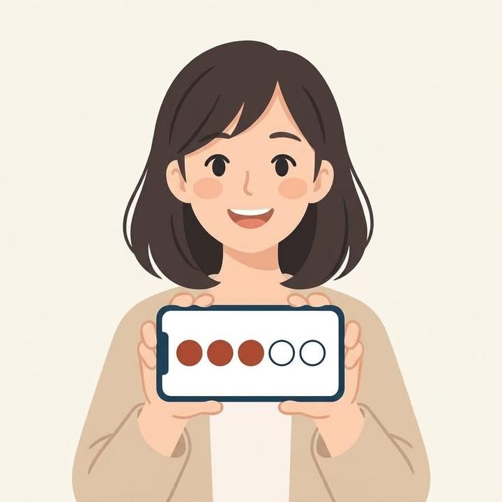 スマホのスタンプ帳に、同じ枠が一列に並んでいる