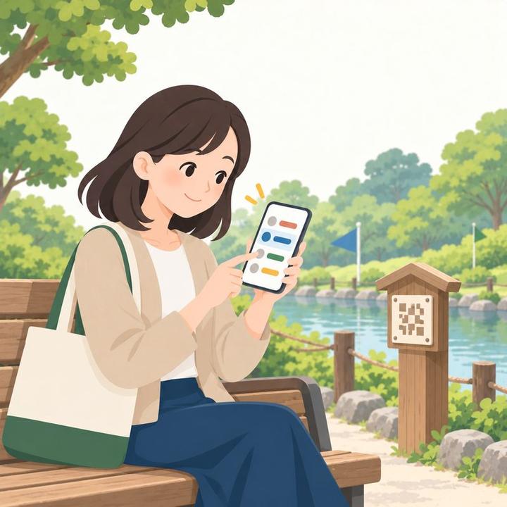 個人の順位表で自分の順位を見る女性