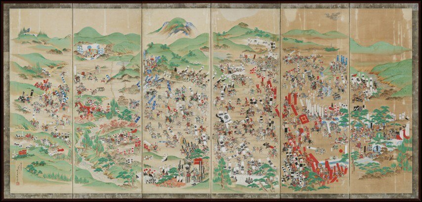 関ケ原合戦図屏風の全景（六曲一隻）